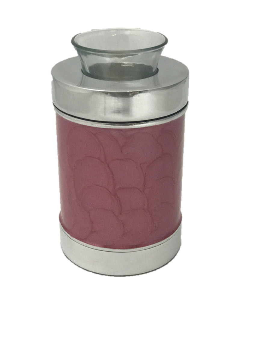 Tealight Keepsake Cremation Urn, Pink Memorial Candle Cremation Urns, Token