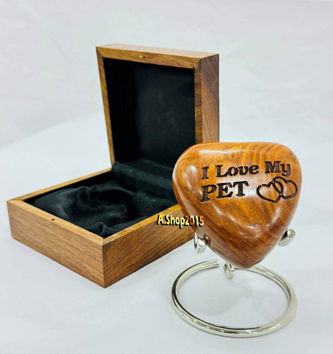 Wooden Heart Keepsake Urn – Mini Ash Urn Small Handcrafted Cremation Urn