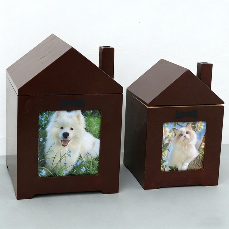 Natural Pet Memorial Box Dog Cats Urn For Storing Ashes Furs And Keepsakes