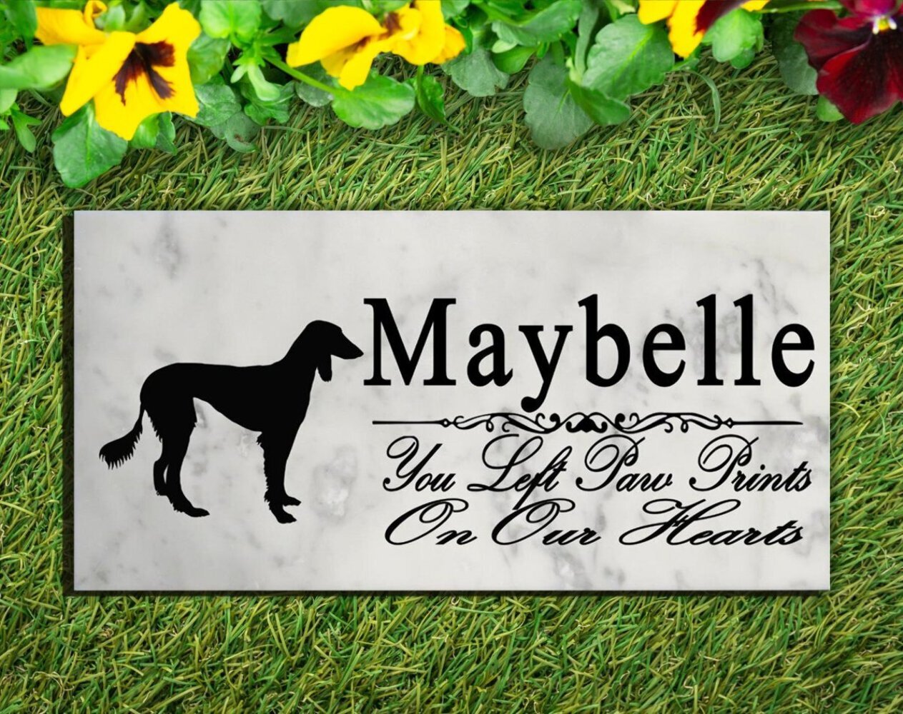 Saluki Memorial Stone Personalized Dog Garden Plaque Grave Marker