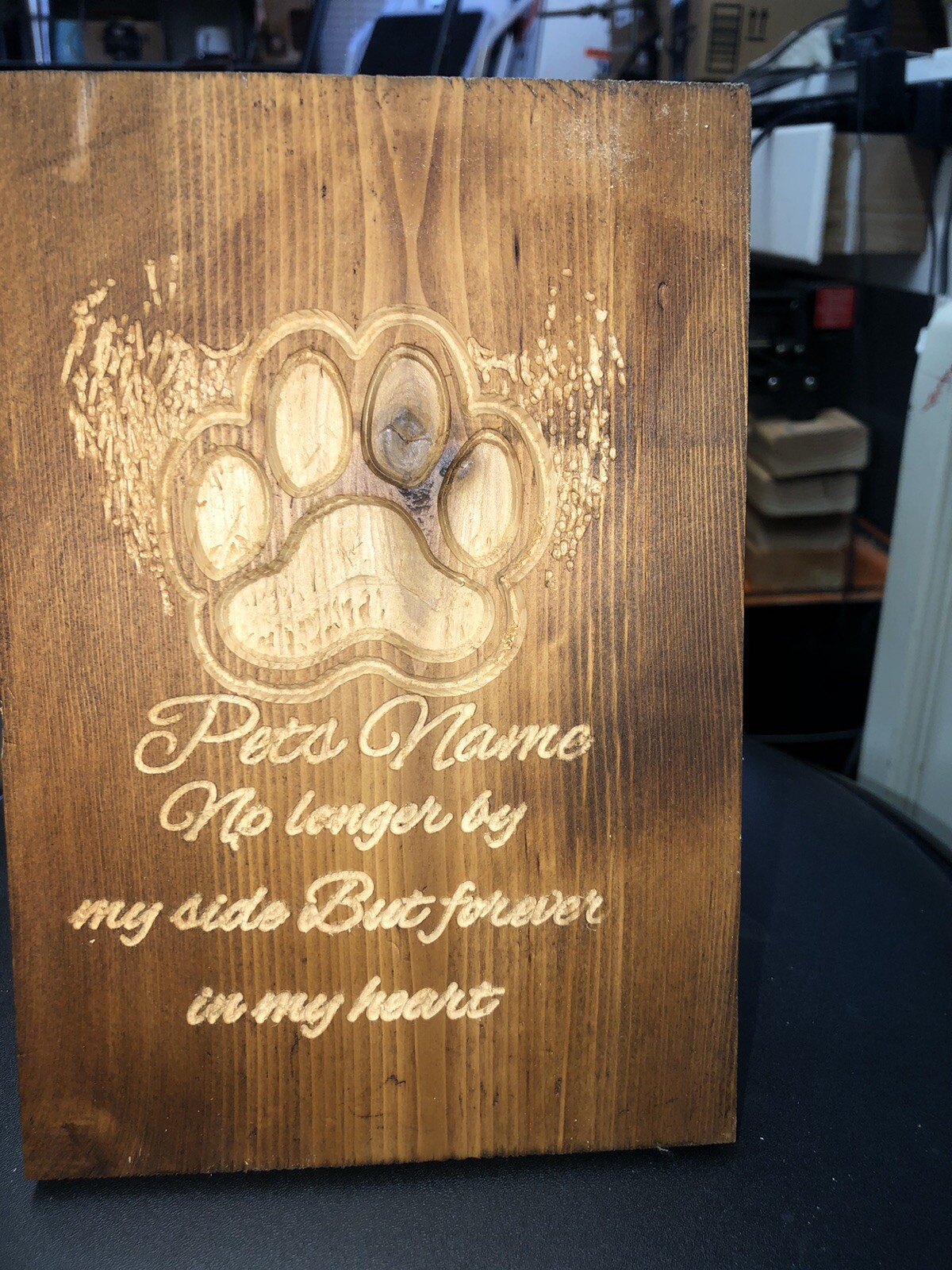 Custom Engraved 5x8x1/2 wood ceder Pet Memorial Name Plaque / Plate Sign