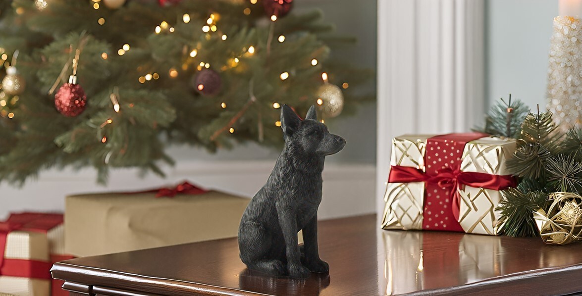 Holiday Stocking Stuffer 3.5″ Black German Shepherd Dog Sitting Up Figurine