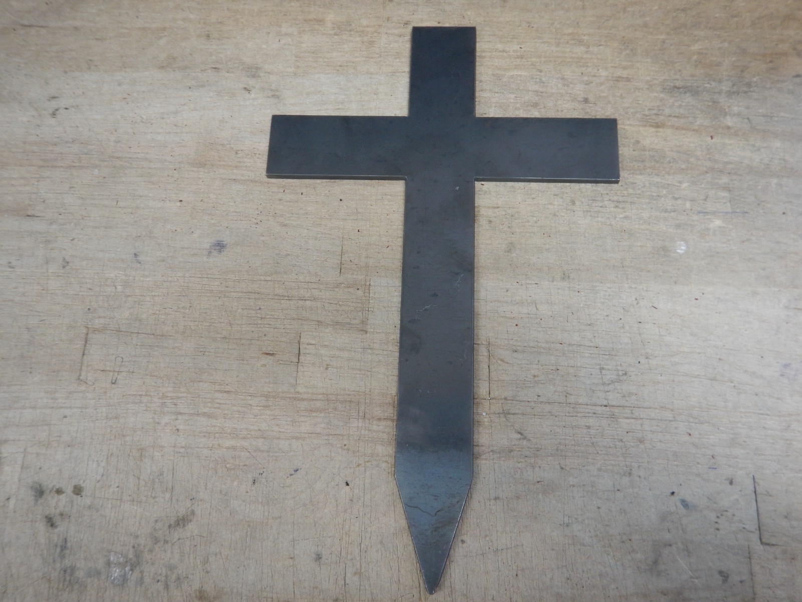 Steel Pet Grave Marker Cross 16 inch tall you paint decorate
