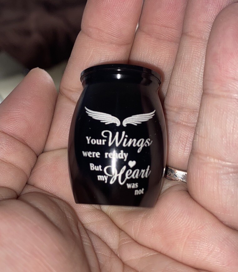 Black Steel Mini Memorial Cremation Keepsake Urns For Pet Dogs Cats Ashes Small