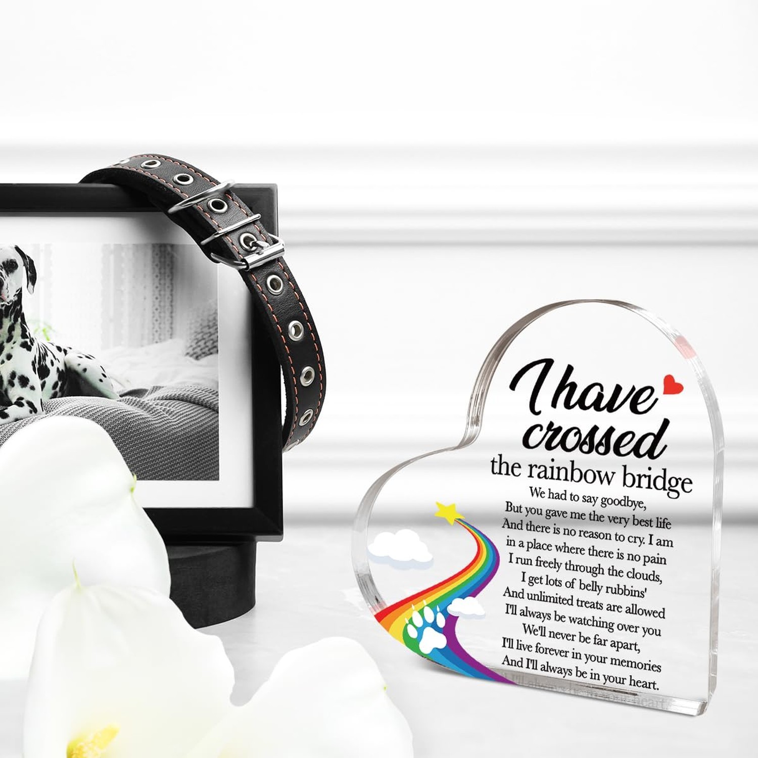 Rainbow Bridge Pet Loss Sympathy Gift Dogs Cats Memorial Acrylic Plaque,Loss …