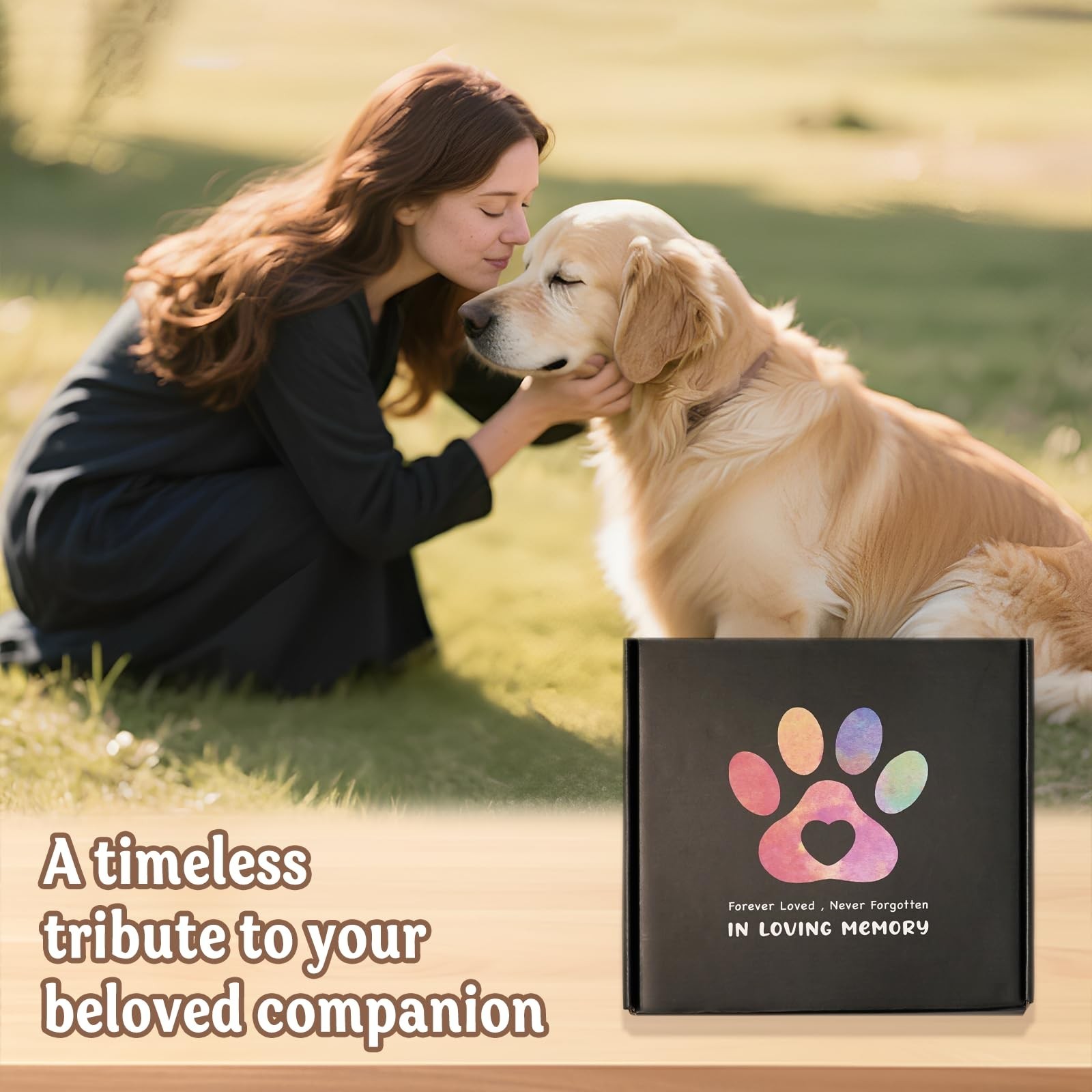 Pet Memorial Gifts for Loss of Dog, 4×6 Rotating Wooden Picture Frame, Loss o…