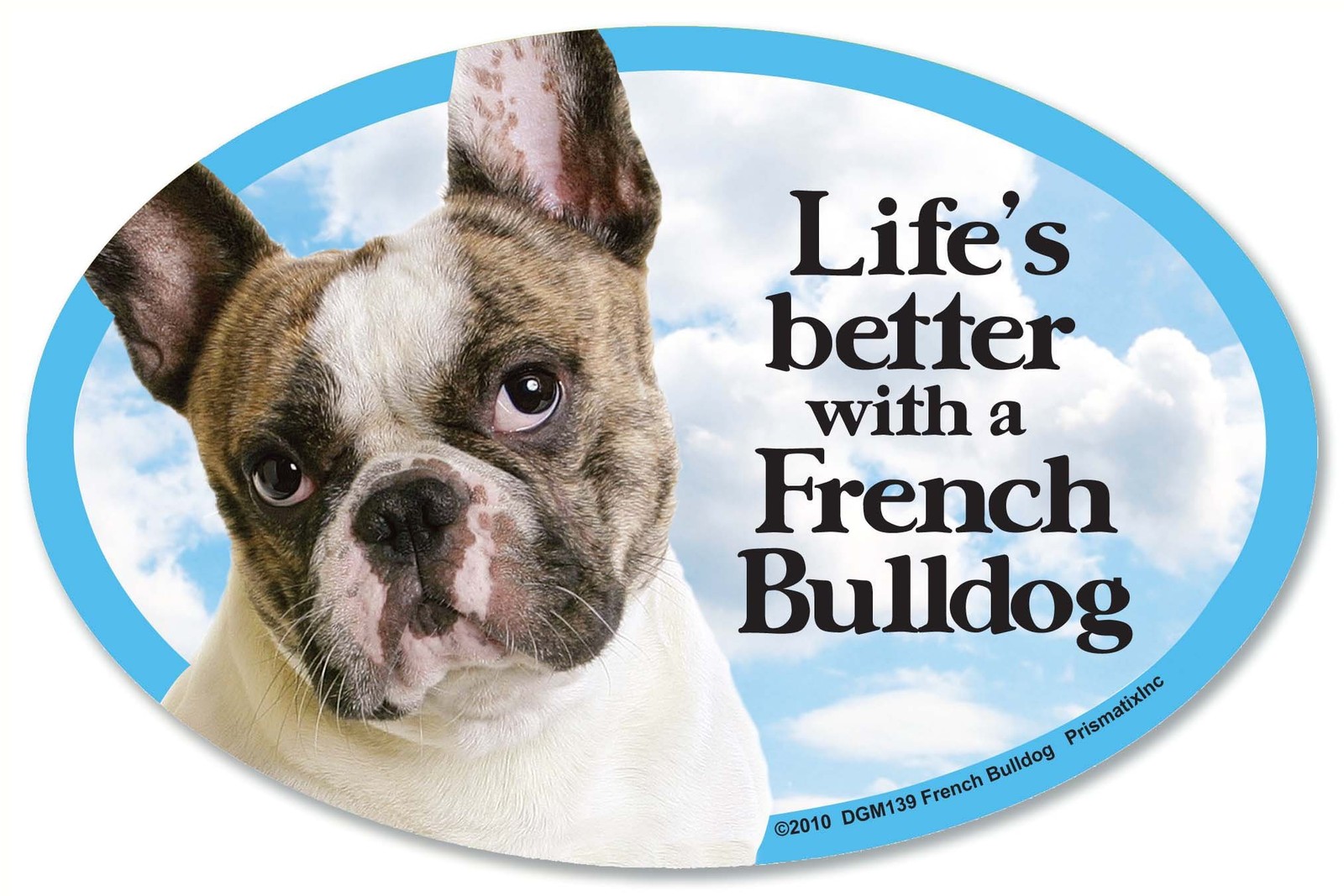 Prismatix French Bulldog Oval Dog Magnet for Cars 6″ x 4″, Multicolored