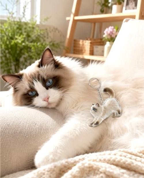 4 PCS Cat Hair Memorial Keepsake – Pet Fur Keychain Collecting Hair for Pet