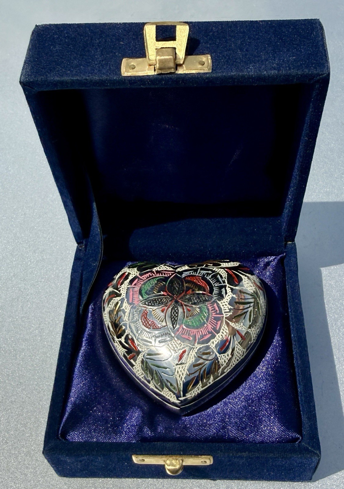 Terry Bear Small Ornate Engraved Heart Shaped Keepsake Urn Pet Cat Dog Memorial