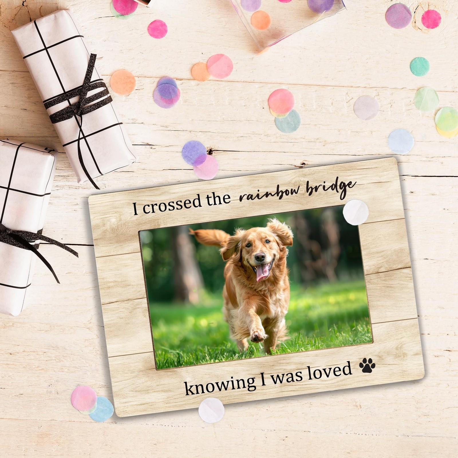 Pet Dog Memorial Picture Frame, Sympathy Bereavement Gifts for Loss of Dog Ca…
