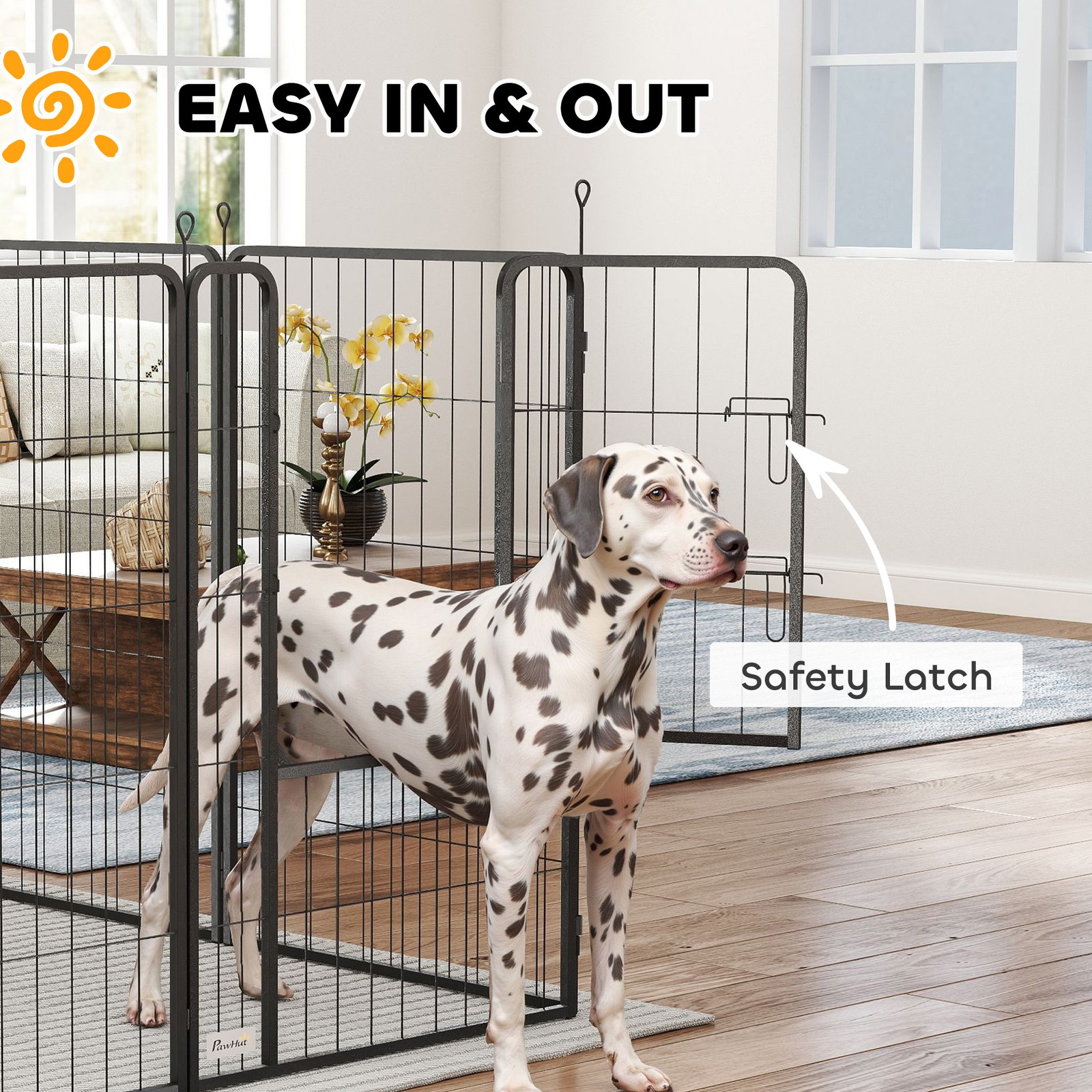 39 Inch Exercise Pen, Heavy Duty Dog Playpen, 8 Panel Metal Pet Fence for Medium