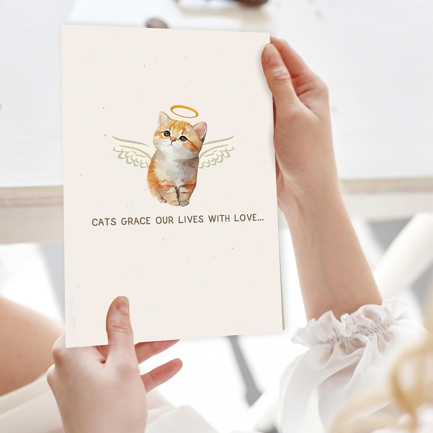 Heartfelt Cat Loss Sympathy Card with Envelope – Comforting Bereavement Message