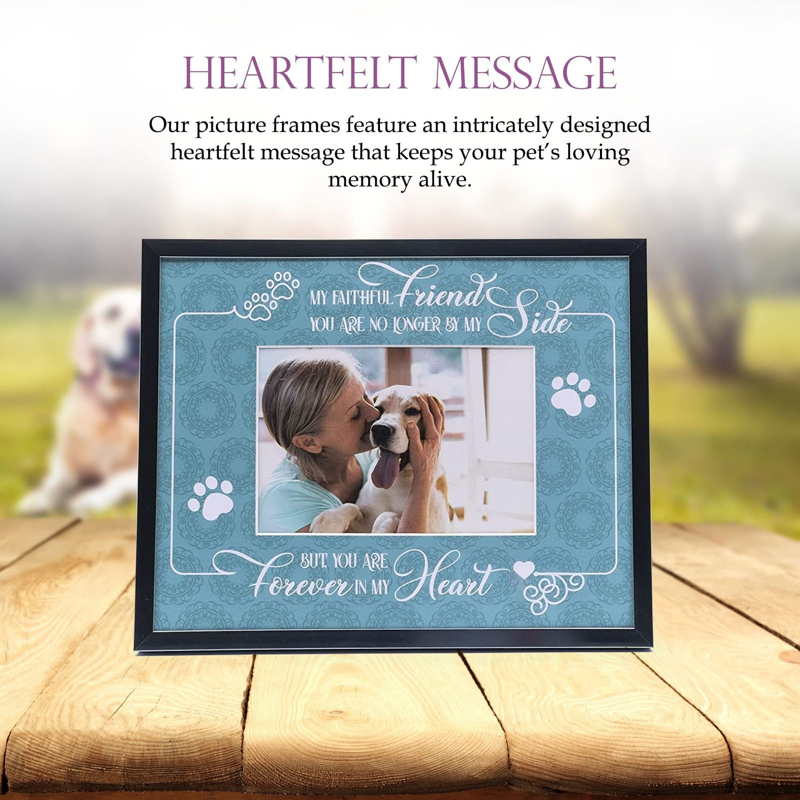 Majestic Zen Dog Memorial Picture Frame, Alum-Memorial Frame-M-24, Holds 4×6 …