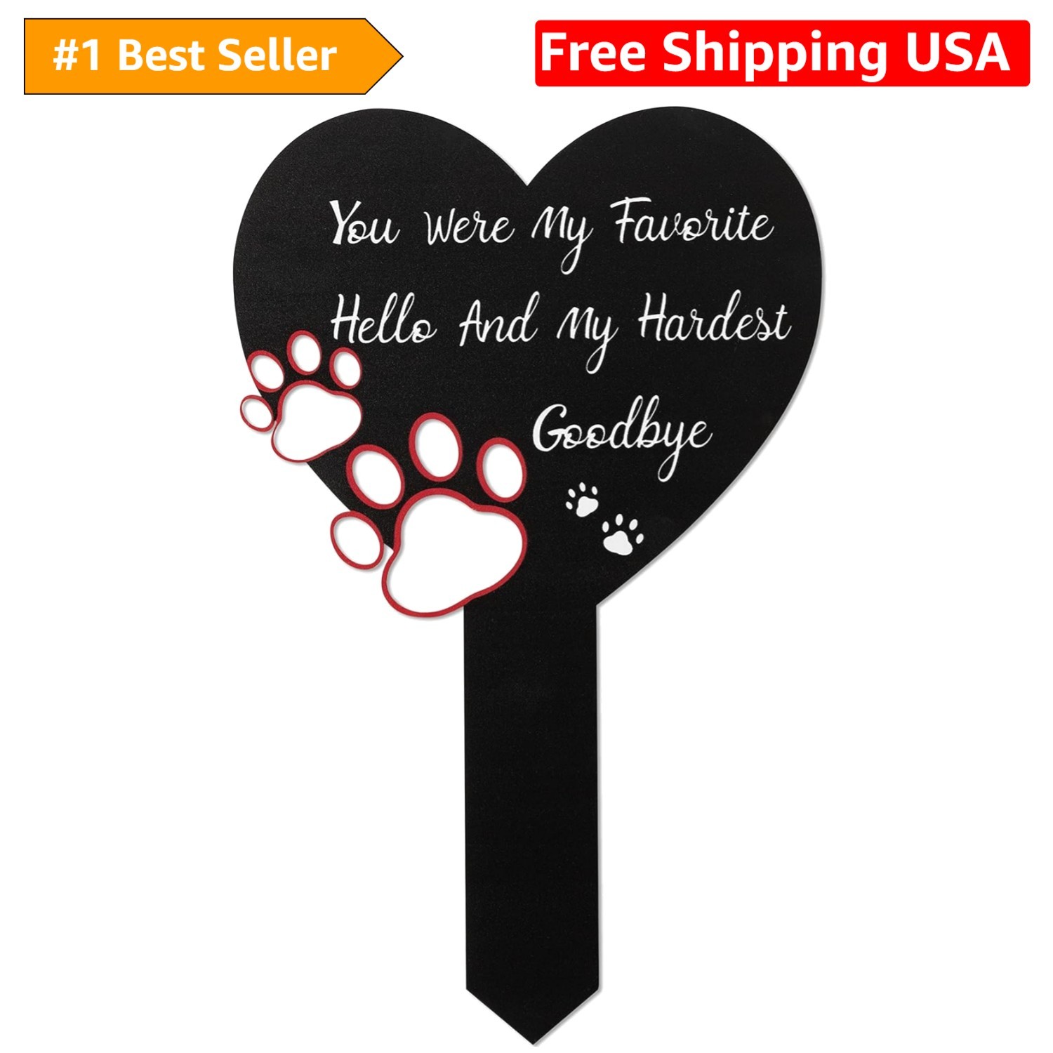 Remembrance Guard: Pet Memorial Sign with Heart Shape – Perfect for Gardens