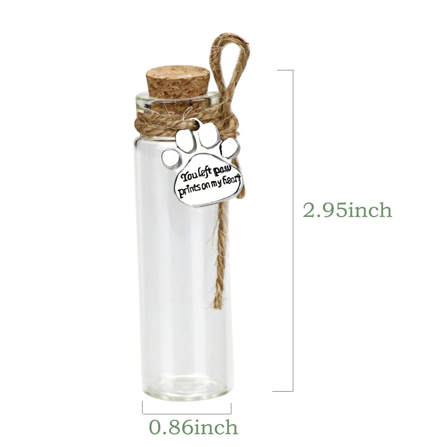 Pet Hair Memorial Bottle, Glass Vial for Ashes Or Hair Dog Or Cat Keepsake Gift