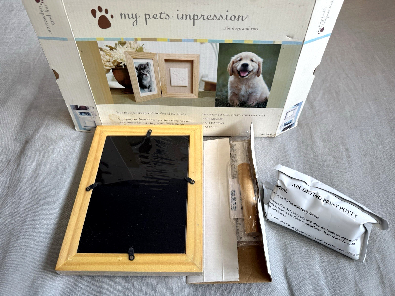 My Pets Impression Memorial Cat Dog Picture Keepsake Paw Print Kit No Mix No Mes