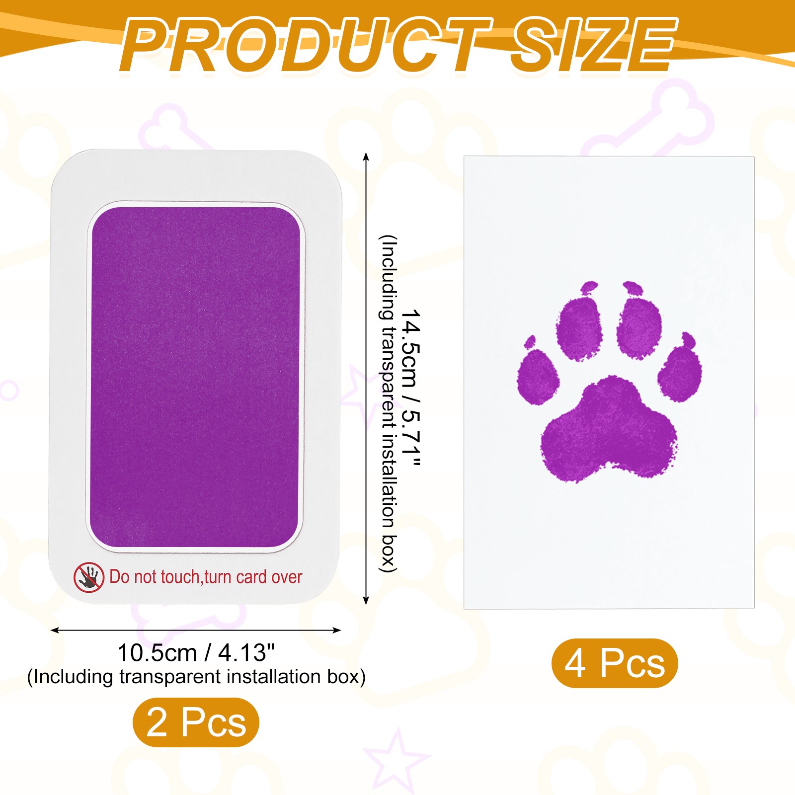 Pet Paw Print Kit 5.7″X4.1″ Paw Print Impression Purple 2 Set