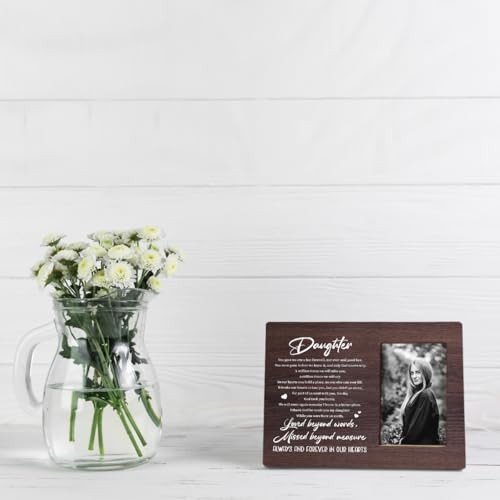 Wood Picture Frame for Tabletop Display, Grieving Gift for Loss of Daughter