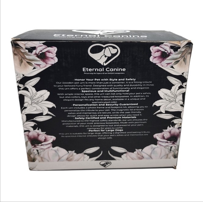 Pet Memorial Urn Wooden Keepsake Box Shadow Box Paw Print Photo Album Set