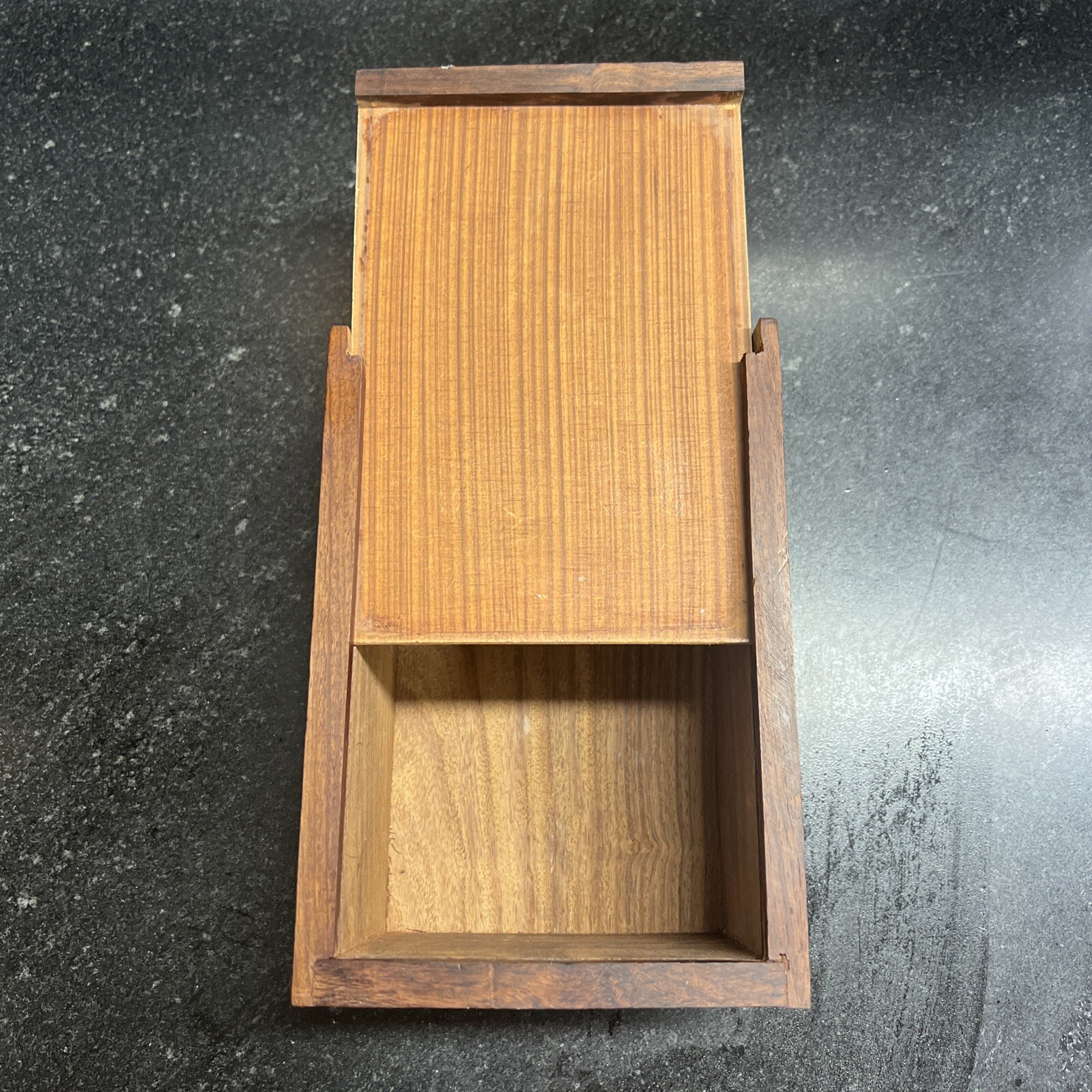 Floral Carved Wooden Pet Urn For Cat Or Dog Slide Opening 7 1/2 X 5 1/4 X 3 1/2”