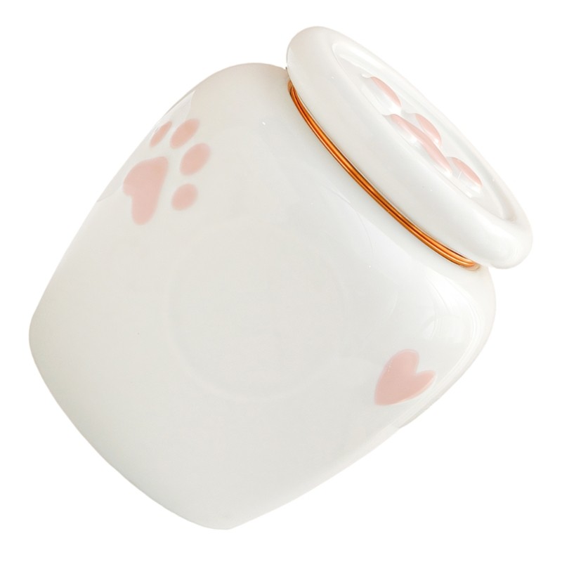 Small Ceramics Pet Ashes Sealing Box Engraves Memorial Keepsakes Cats or Dogs