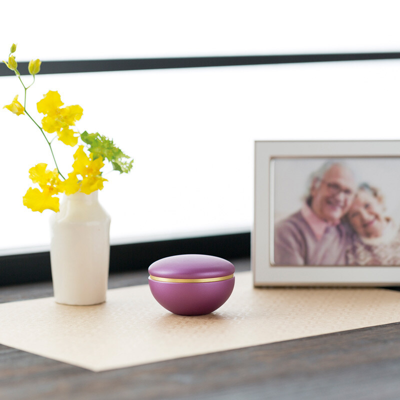 Wakana Cherry Pink Small Keepsake Urn for Human Ashes Brass