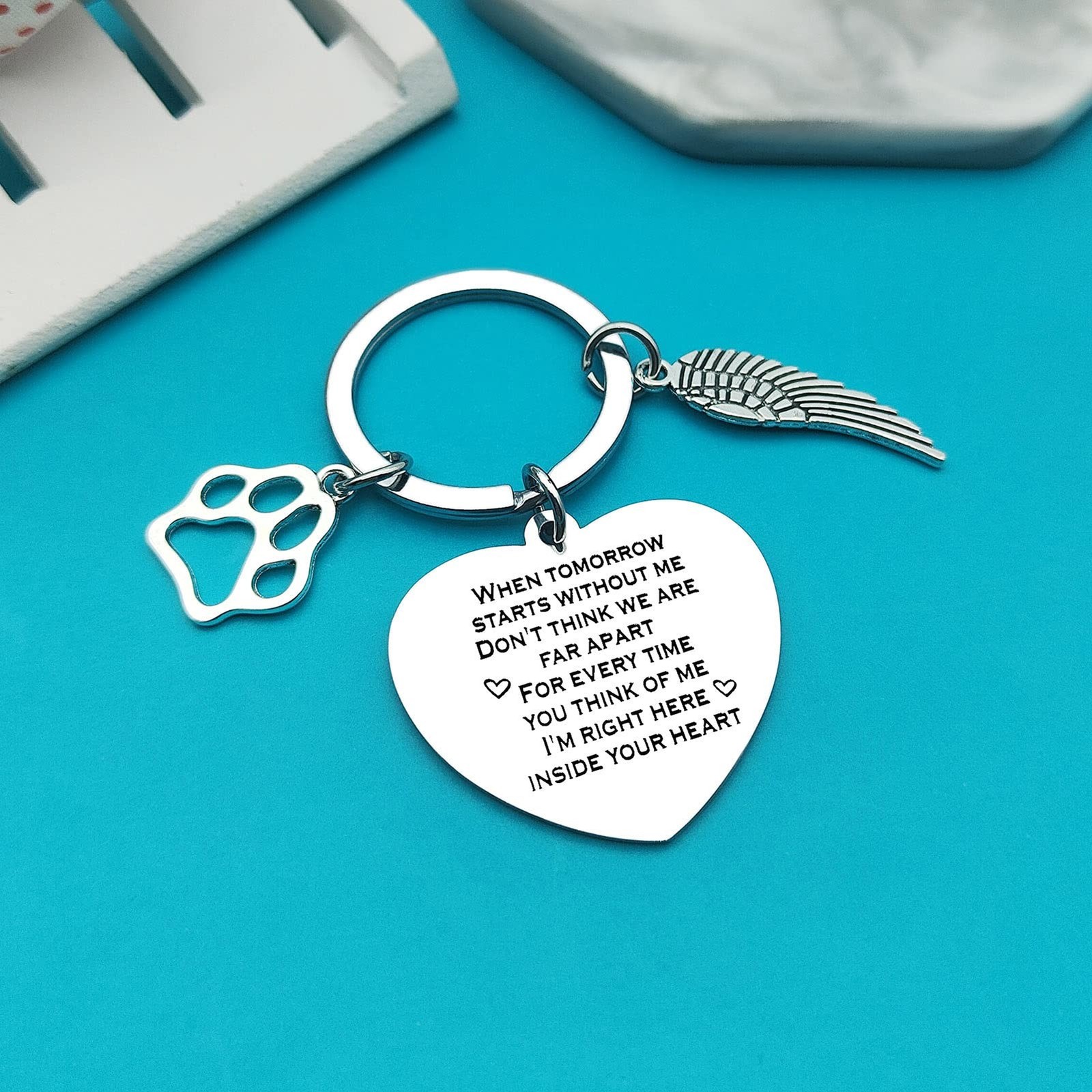 Xiahuyu Pet Memorial Keychain Pet Loss Gifts Loss of Dog or Cat Memorial Gift…