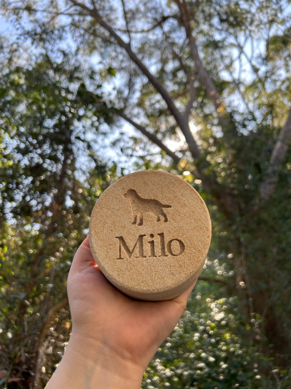 Memorial Labrador Keepsake – Sandstone – Personalised