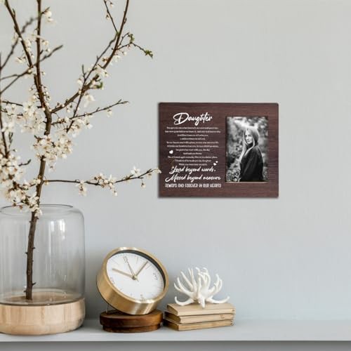 Wood Picture Frame for Tabletop Display, Grieving Gift for Loss of Daughter