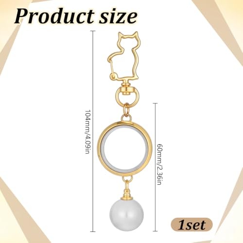 Glass Gold Pet Hair Ashes Keychain for Cats – Pet Fur Keepsake
