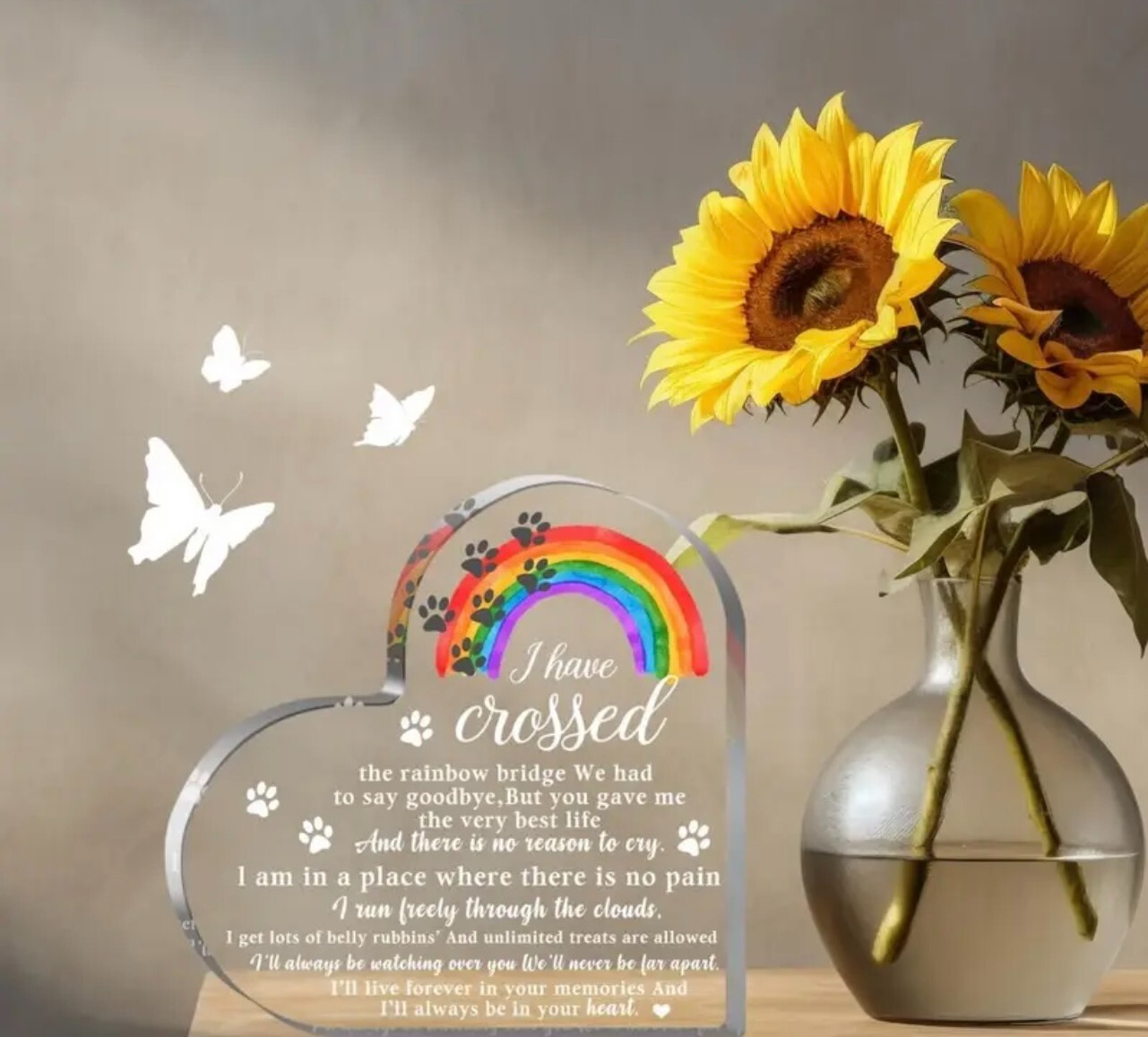 Pet Memorial Heart Remembrance and Bereavement Gift, 12 Variants For Pet Lovers