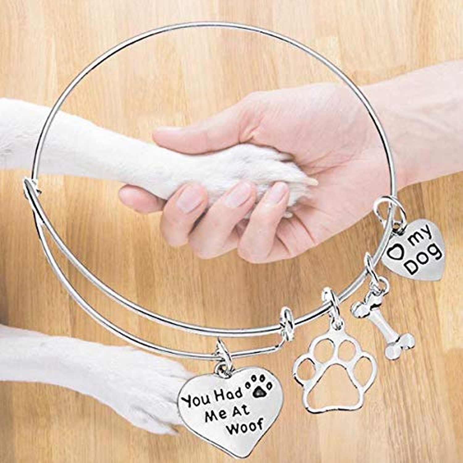 Infinity Collection Dog Charm Bracelet – Paw Print Jewelry- Dog Lovers Bracel…