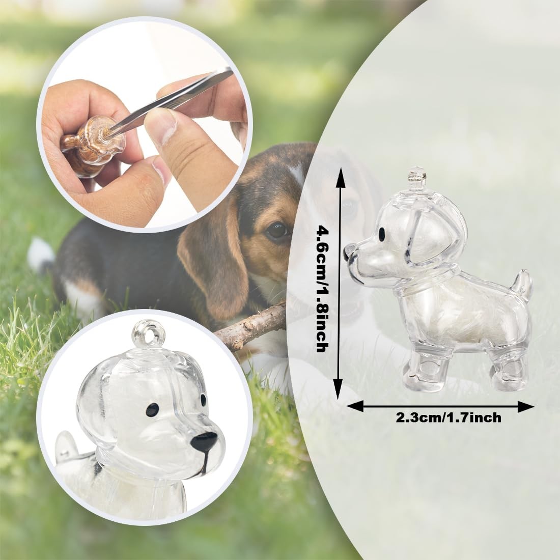 Dog Hair Keepsake，2 Pack Pet Hair Memorial Keepsake Pet Hair Keychain Keepsak…