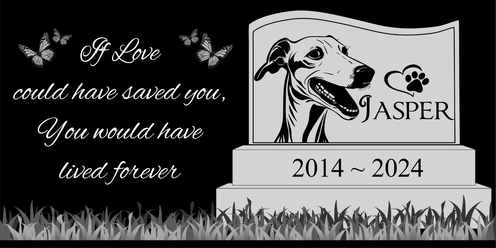 Pet memorial Engraved Marker, headstone Granite gravestone, Rottweiler dog