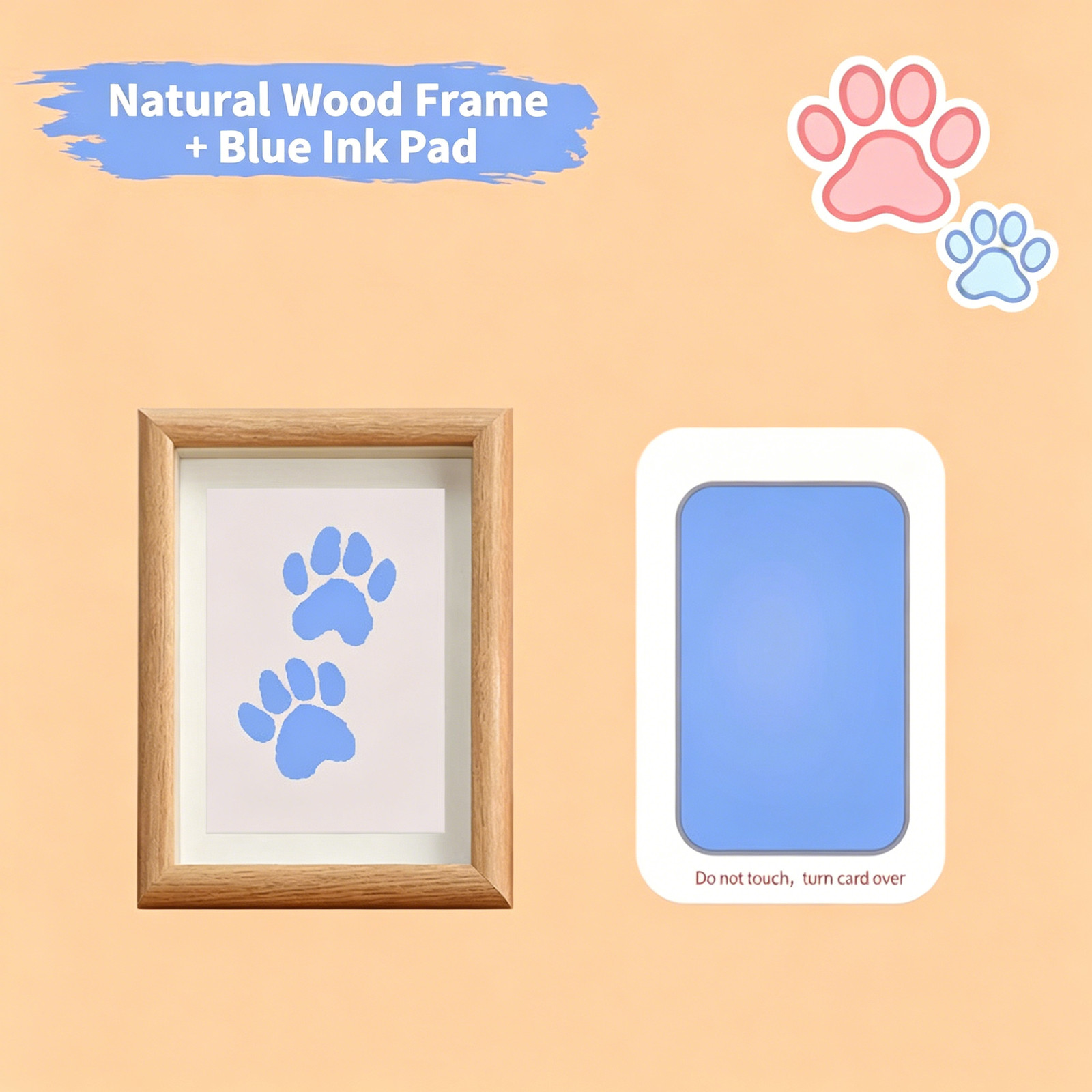 Pet Paw Print Memorial No-Wash Ink Pad Photo Frame Desktop Ornament Dog Cat Paw