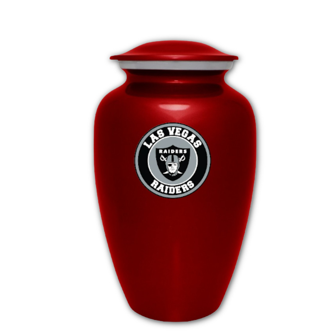 Las Vegas Raider Cremation Memorial Funeral Red Urn for Adult Ashes with Bag
