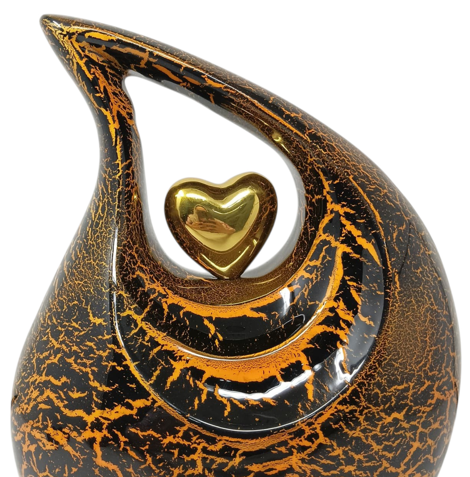 Metal Large Teardrop Cremation Urn 10 Inch for Human Ashes Men & Women Earns