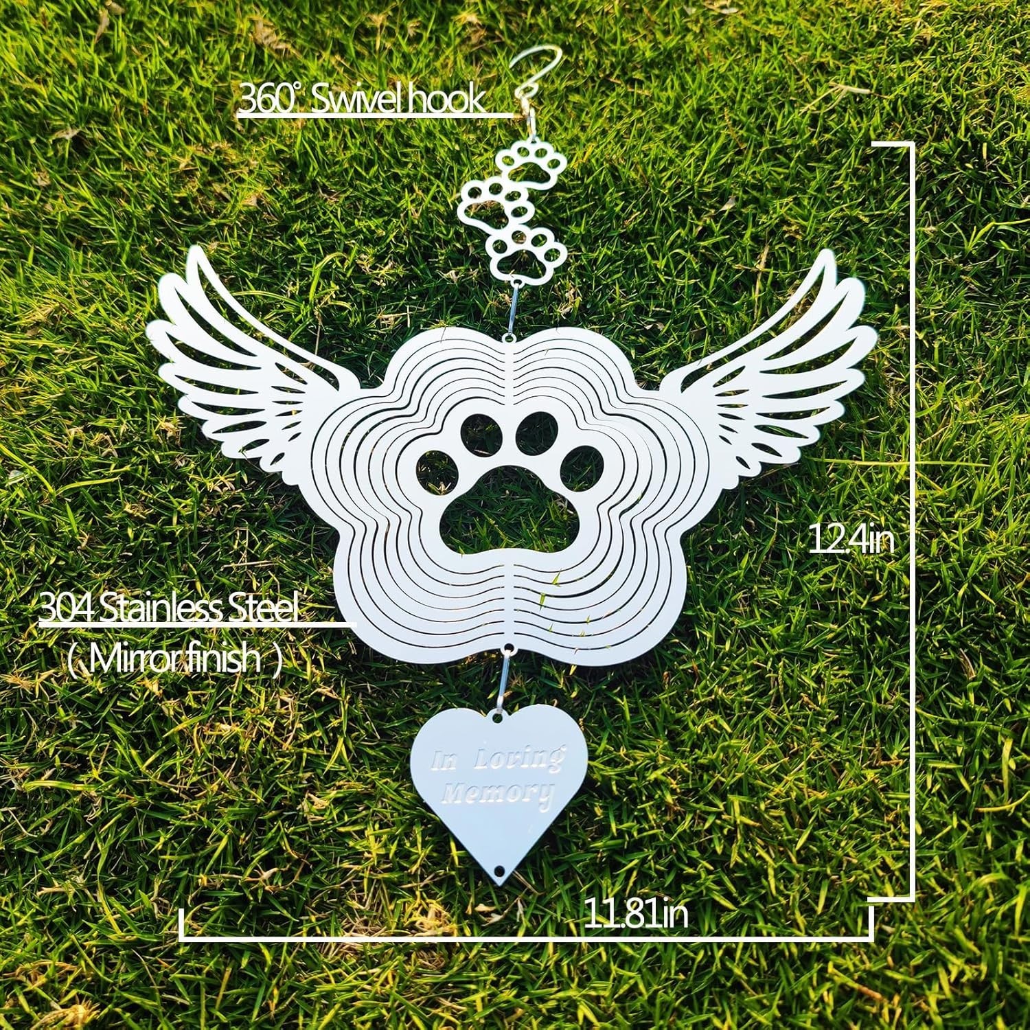 Stainless Steel Pet Memorial Wind Spinner