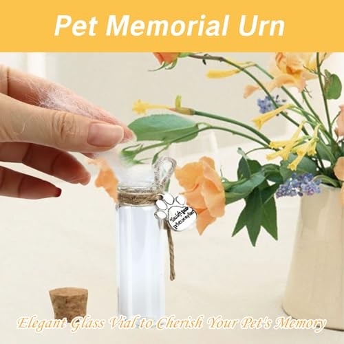 Hair Locket Keepsake for Pet Glass Vial – 1 PACK – Ashes or Cat Jar