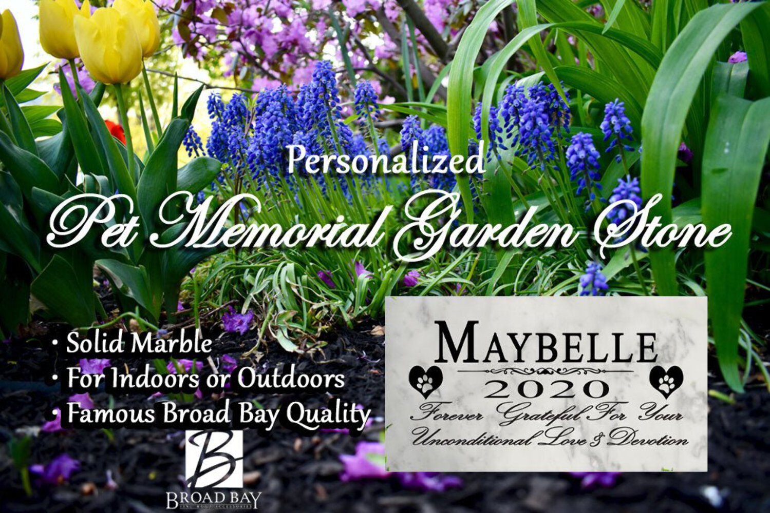 Pet Memorial Stone PERSONALIZED For Dogs Or Cats