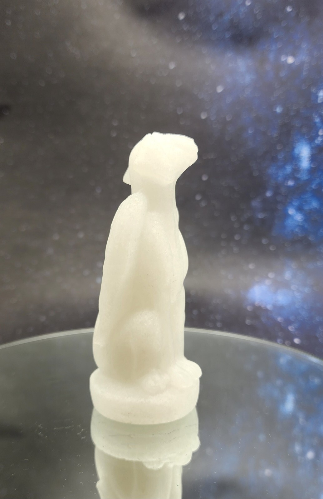 White Jade Winged Angel Dog Pet Memorial, Pet Loss Gift, Gemstone Carving