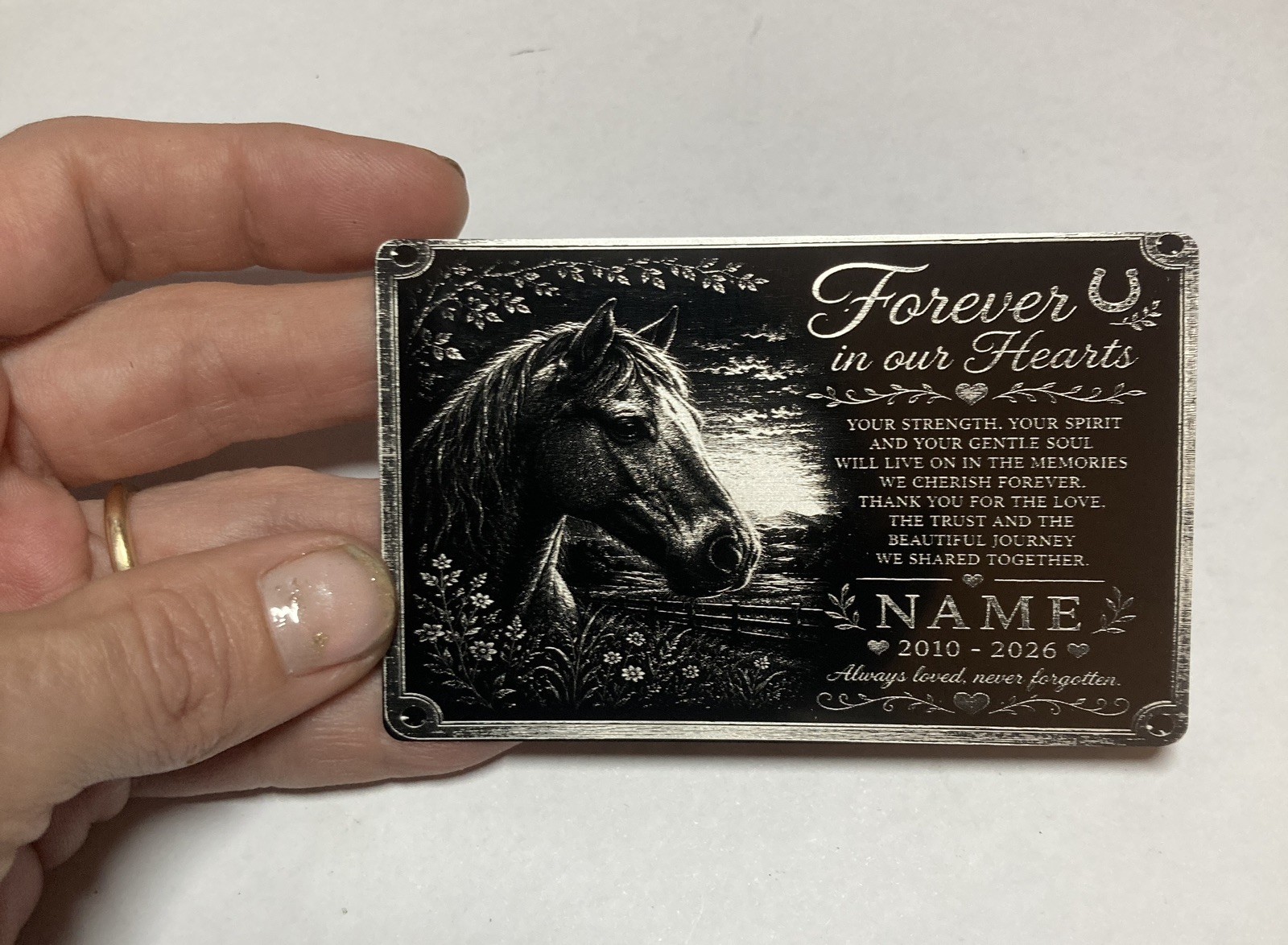 Personalised Pet Memorial Plaque Custom Photo Engraved Aluminium Dog Cat Horse