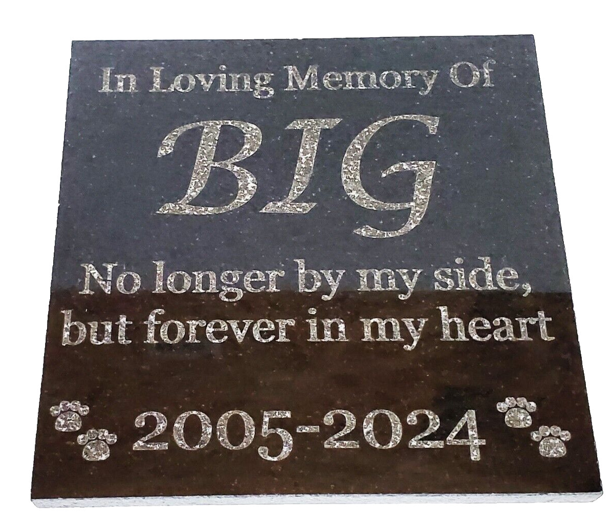 Pet Memorial Grave Stone Garden Marker for Dog or Cat Personlized Headstone d3