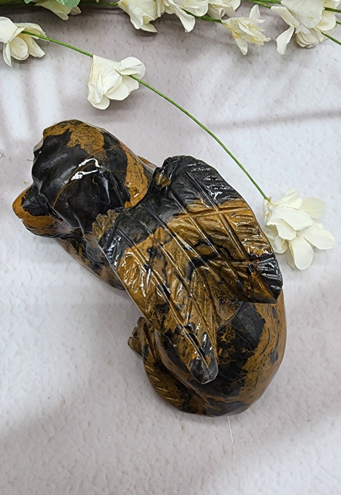 Mountain Jasper Winged Angel Dog – Pet Memorial Statue, Gemstone Pet Loss Gift