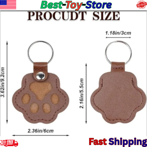 5PCs Pet hair keychain, Leather Paw Keychain with Hair Storage for Dog & Cat