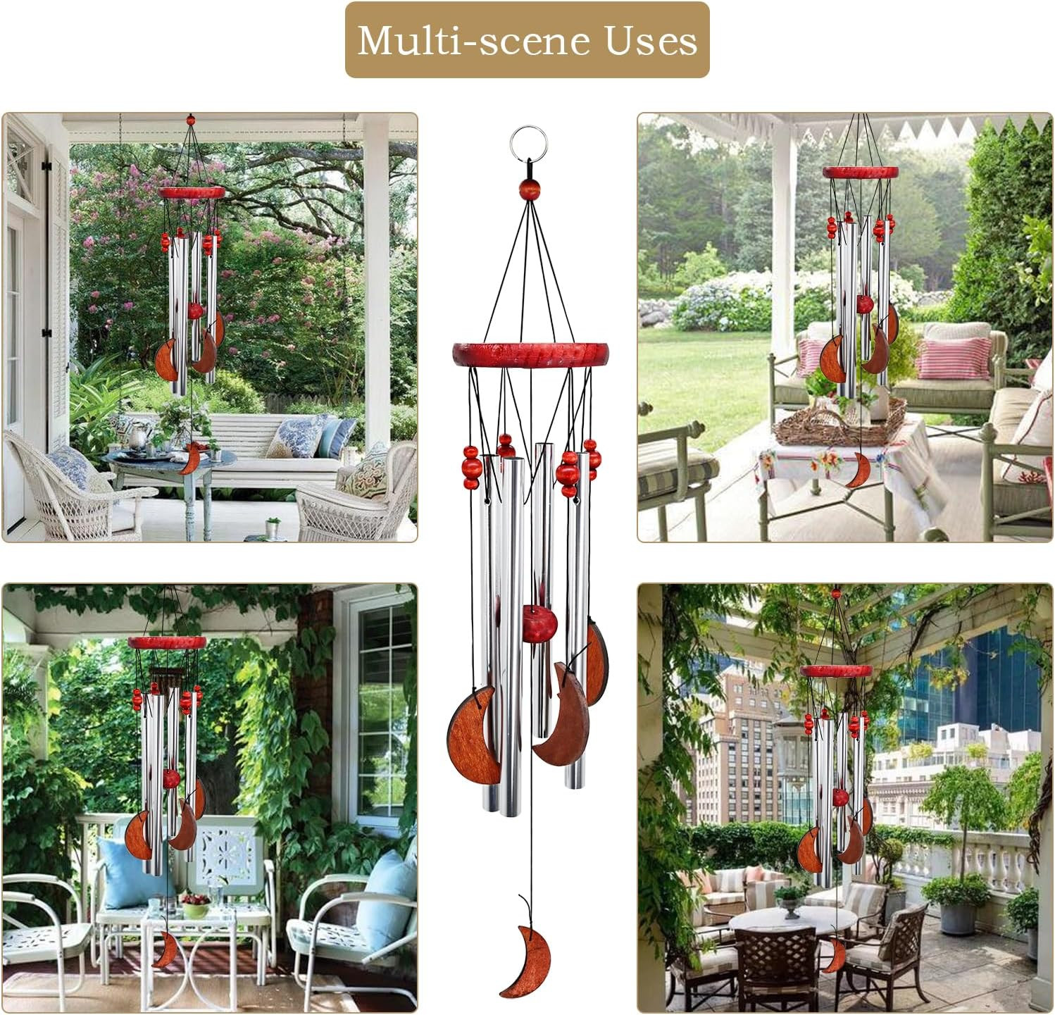 Pet Loss Sympathy Gift Moon Wind Chimes for outside Memorial Bereavement Dog Rem
