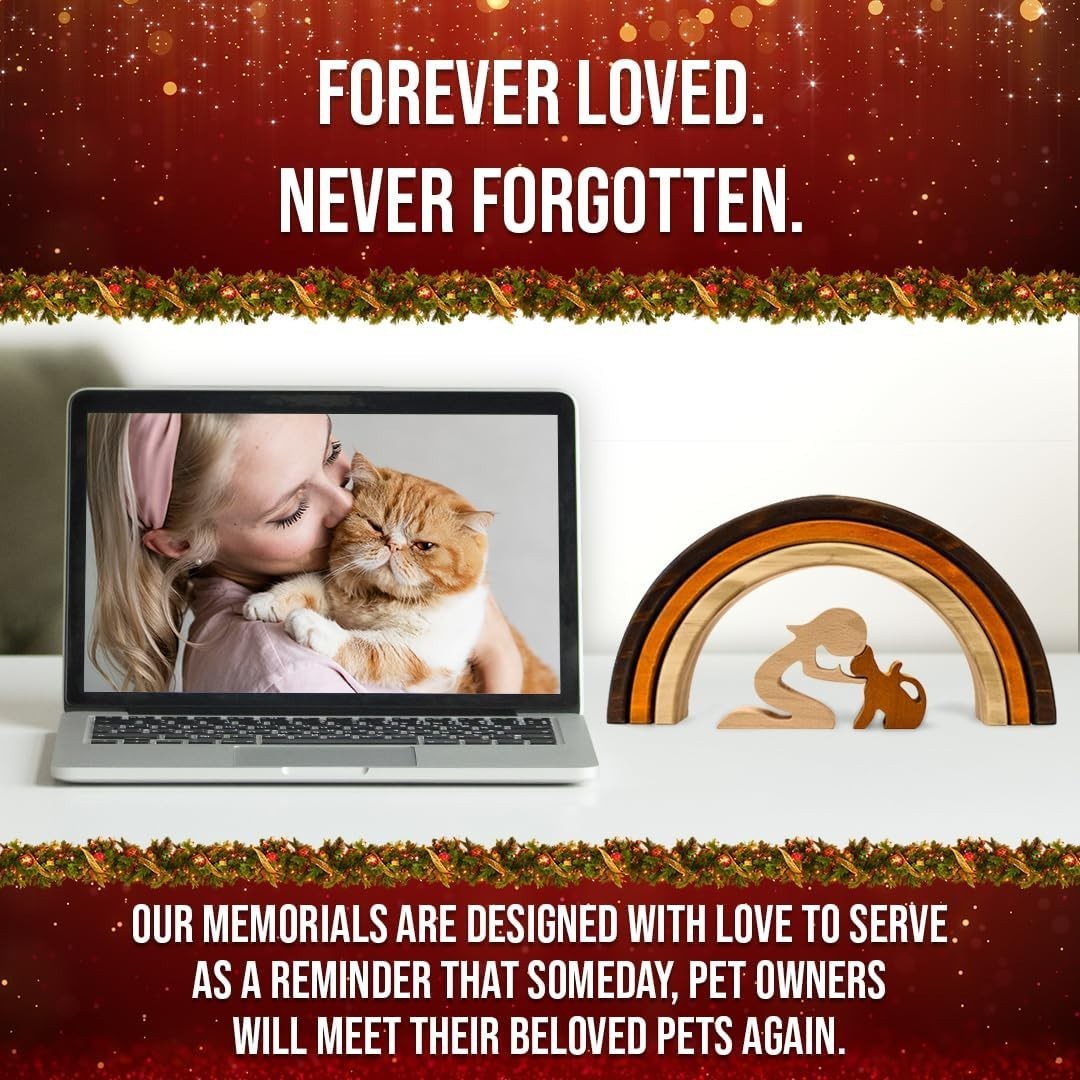 Meaningful Cat Mom Gift – Rainbow Bridge Poem Keepsake
