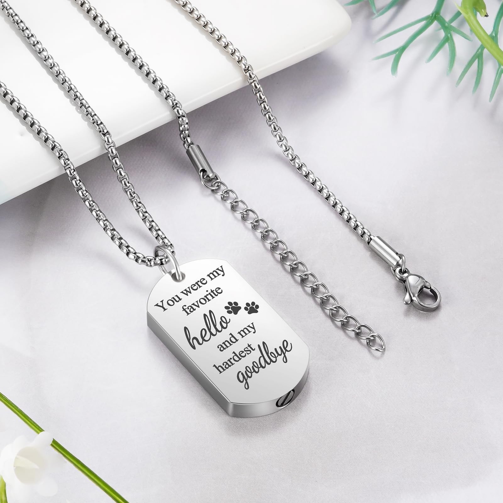 Pet Tag Urn Necklace for Ashes Dog Urn for Ash Cremation Jewelry for Ashes Pe…