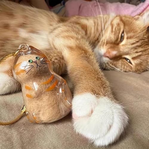 Kitten Style Cat Hair Keychain with Tweezer – Cute Cat Hair Keepsake
