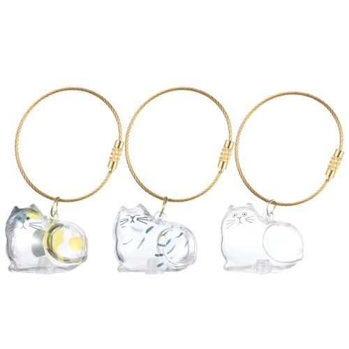 Xinjoduz 3 PCS Cat Hair Keepsake Bottles – Pet Hair Storage Keychain